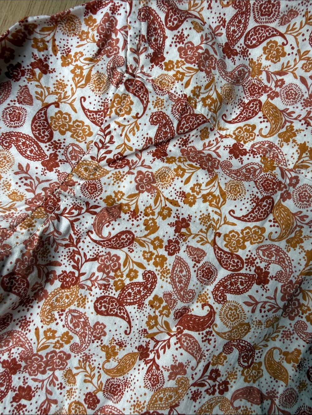 Shyanne Girls Rust and Mustard Paisley Snap Button-Up Western Shirt - Picture 5 of 5